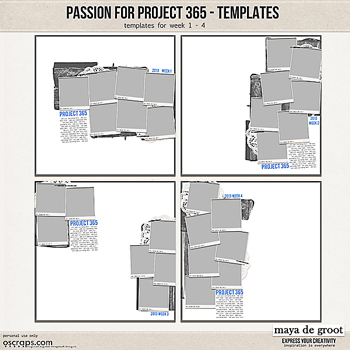 Passion for Project 365 Templates set 1