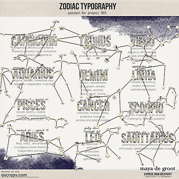 Zodiac Typography