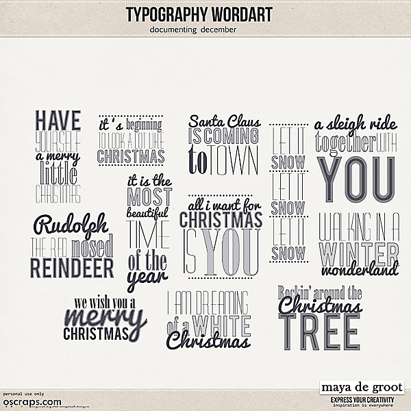 Typography Wordart Documenting December