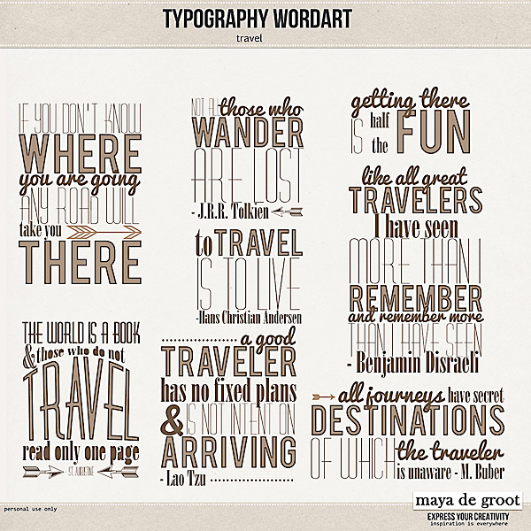 Typography Wordart Travel