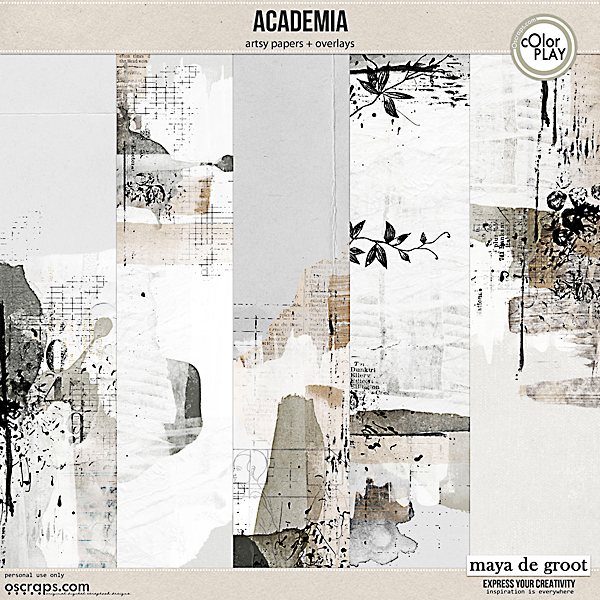 Academia Artsy Papers and Overlays by Maya de Groot