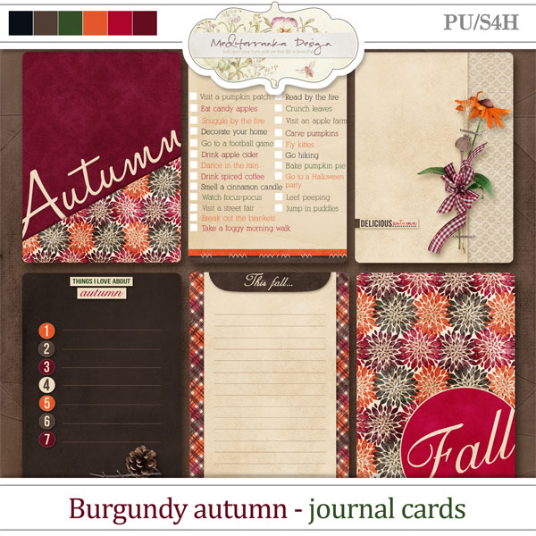 Burgundy autumn (Journal cards)