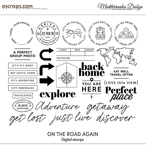 On the road again (Digital stamps) 