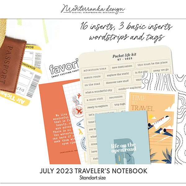 July 2023 (Printable traveler's notebook kit) 