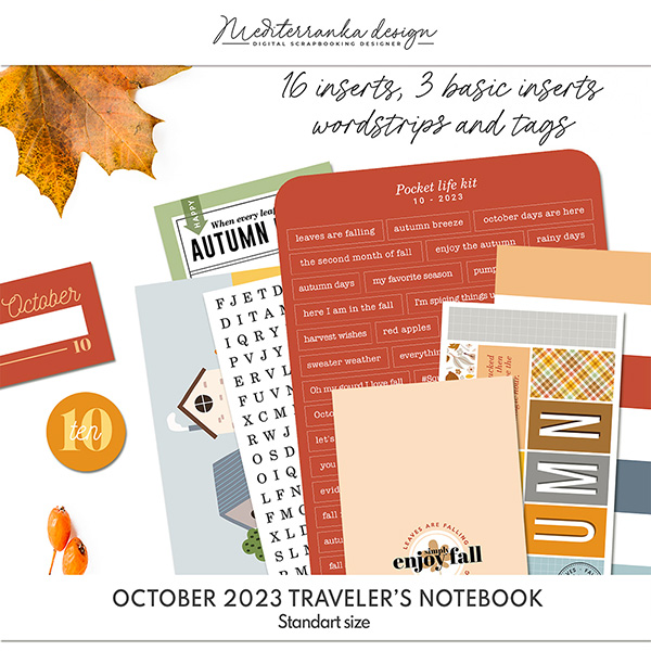 October 2023 (Printable traveler's notebook kit) 