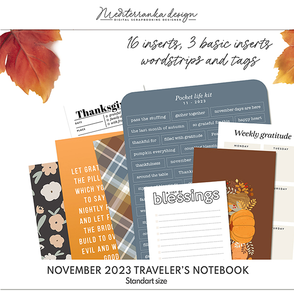 November 2023 (Printable traveler's notebook kit) 