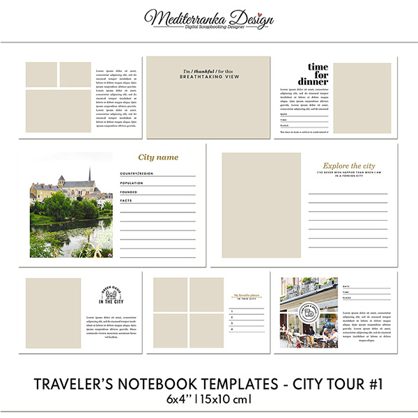 City tour (Travelers Notebook Templates #1 - 6x4)