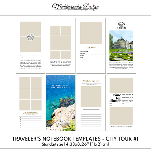 City tour (Travelers Notebook Templates #1 - Standart size)