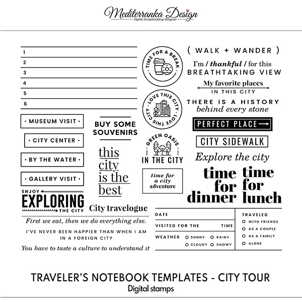 City tour (Digital stamps)  