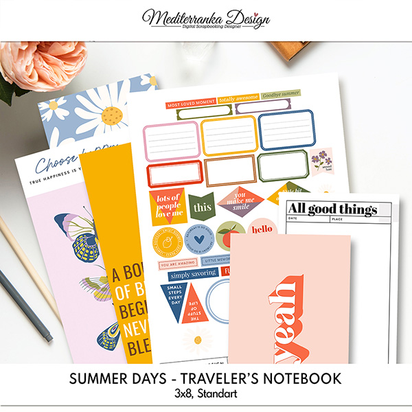 Summer days (Printable traveler's notebook kit)  