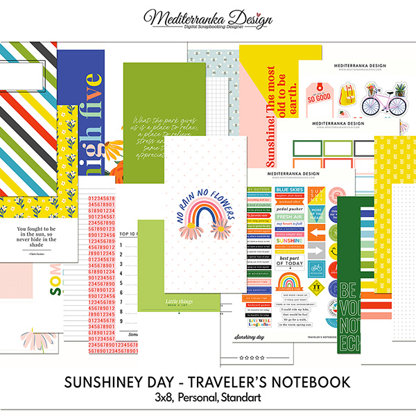Sunshiney day (Printable traveler's notebook kit) 