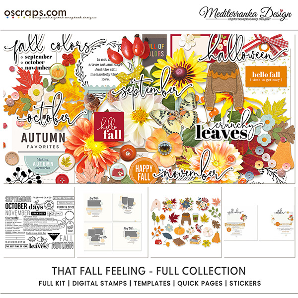 That fall feeling (Full digital scrapbooking collection)