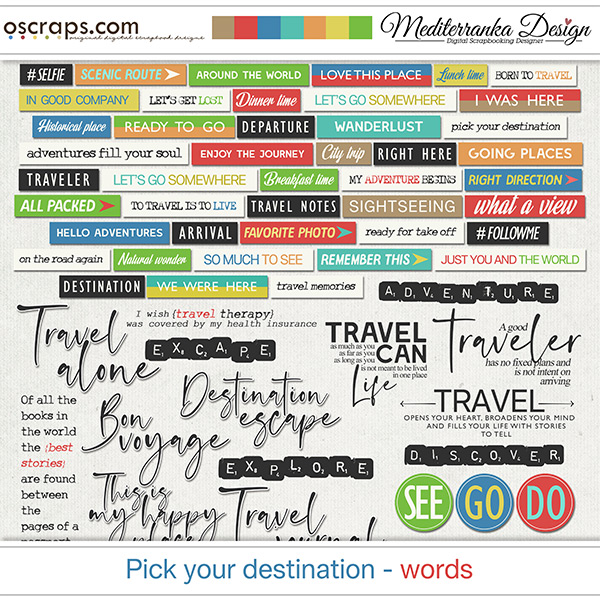 Pick your destination (Words) 