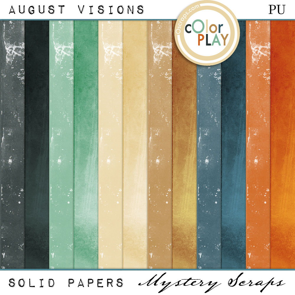 August Visions Solid Papers by Mystery Scraps