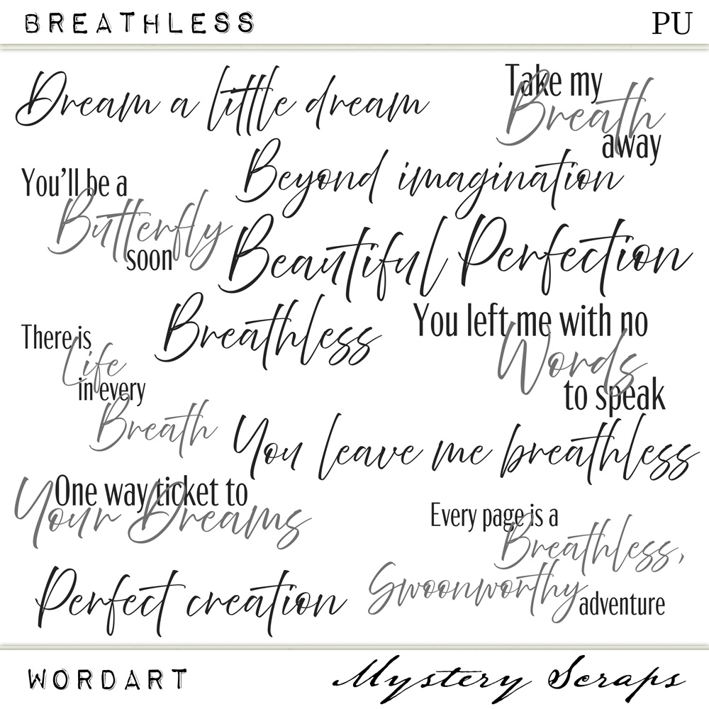 Breathless Wordart by Mystery Scraps  