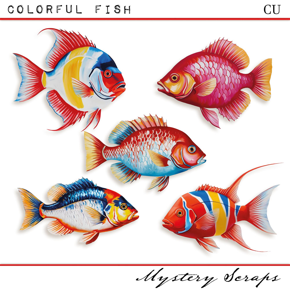 Colorful Fish CU by Mystery Scraps