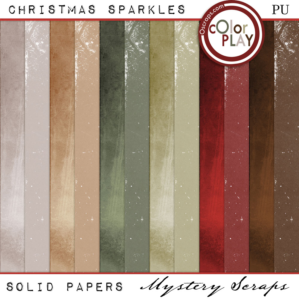 Christmas Sparkles Solid Papers by Mystery Scraps