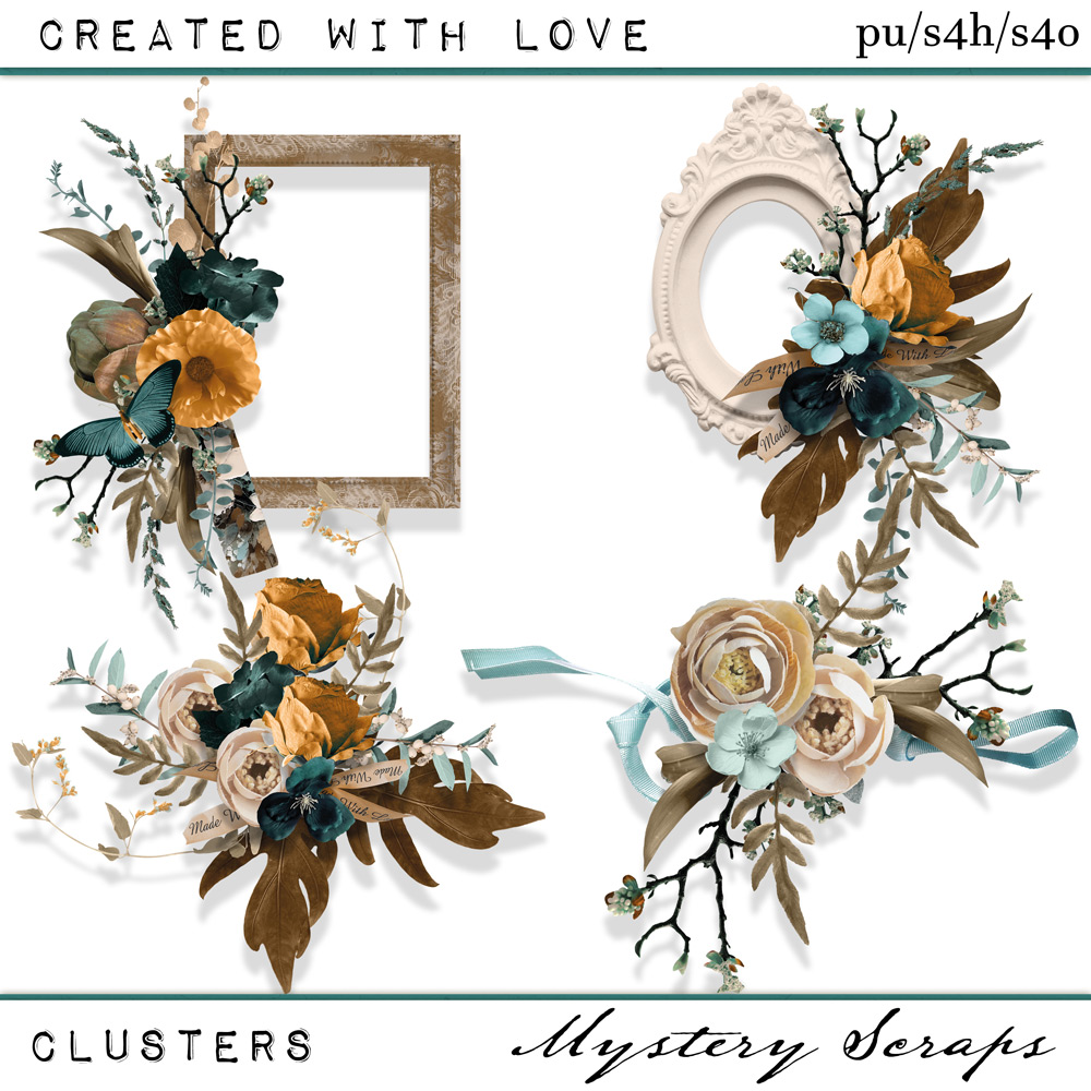 Created With Love Clusters by Mystery Scraps 