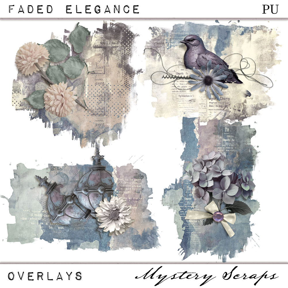 Faded Elegance Overlays by Mystery Scraps 
