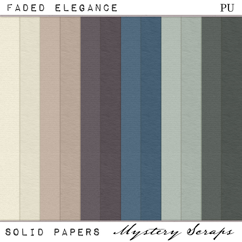 Faded Elegance Solid Papers by Mystery Scraps 