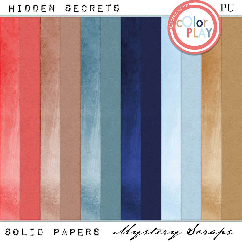 Hidden Secrets Solid Papers by Mystery Scraps