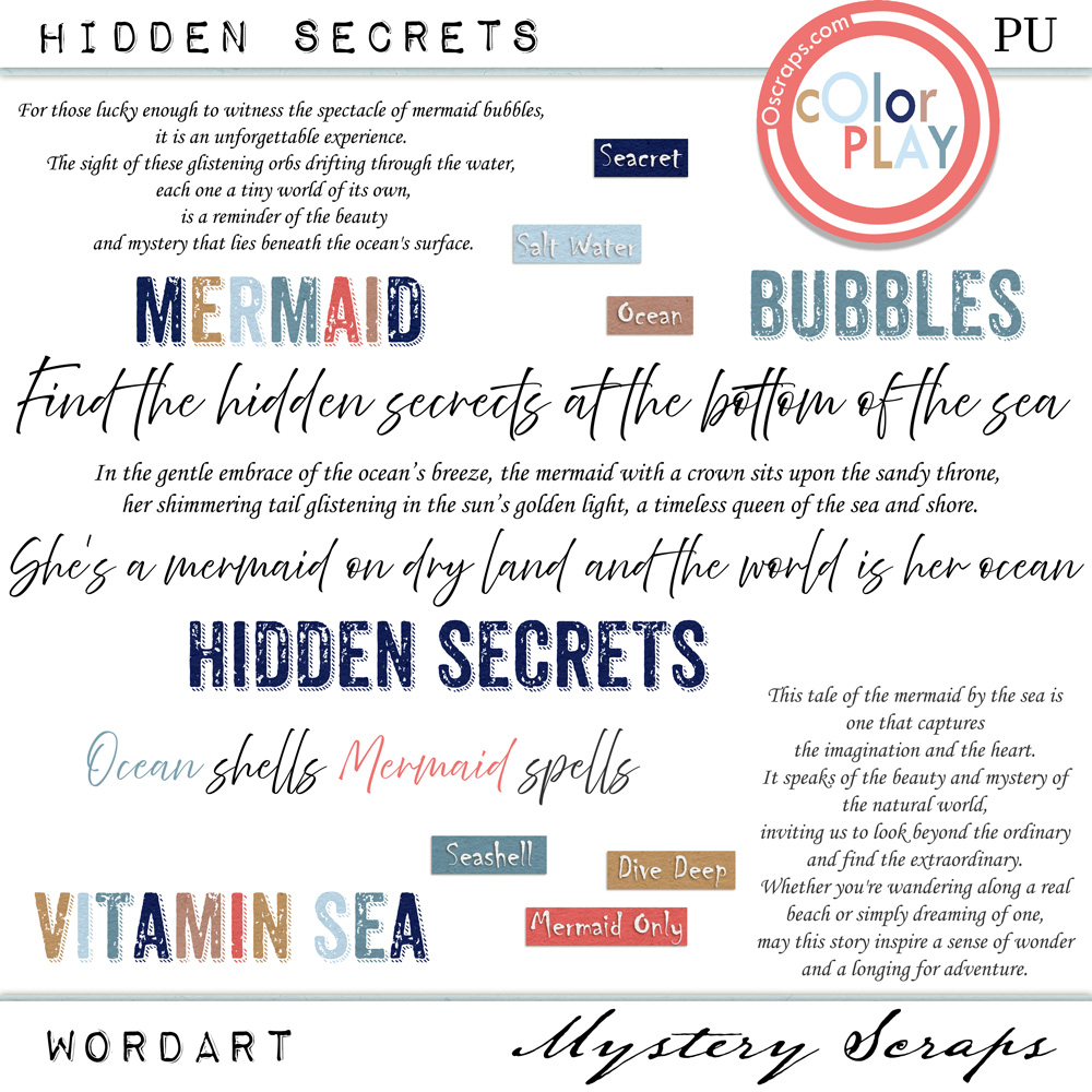 Hidden Secrets Wordart by Mystery Scraps 