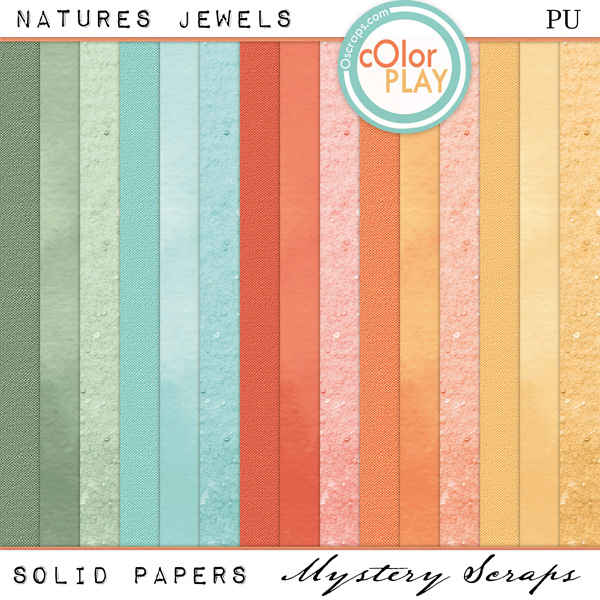 Natures Jewels Solid Papers by Mystery Scraps