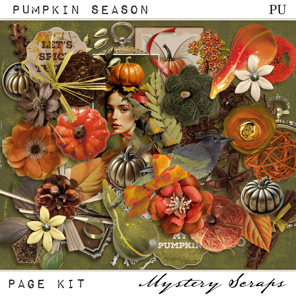Pumpkin Season Page Kit by Mystery Scraps