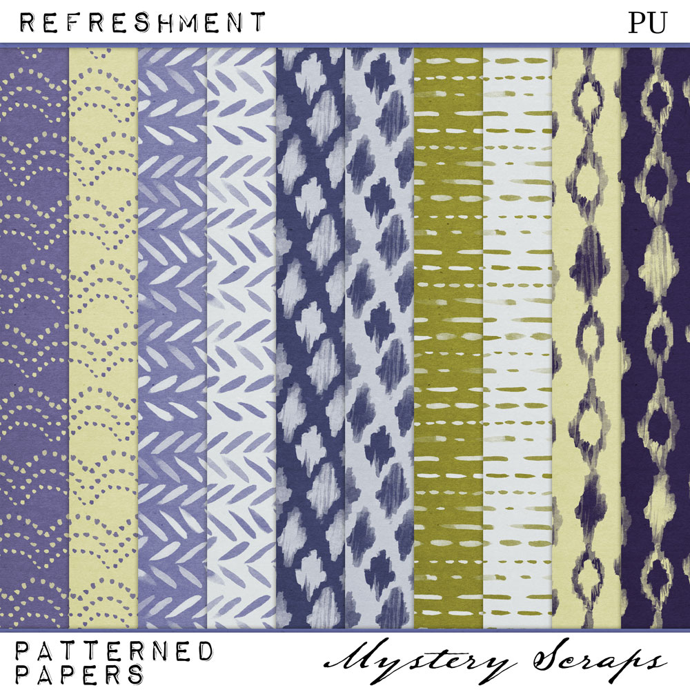 Refreshment Patterned Papers by Mystery Scraps 