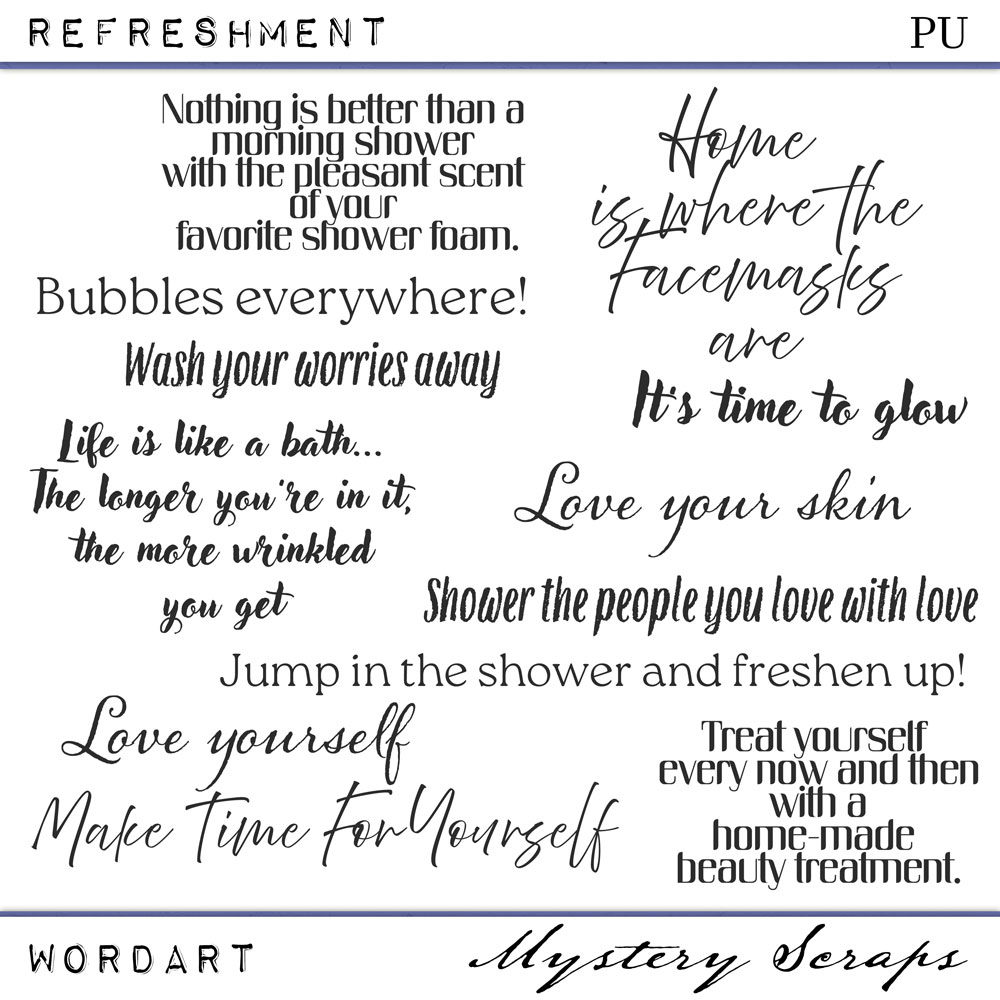 Refreshment Wordart by Mystery Scraps