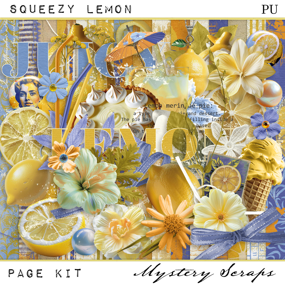 Squeezy Lemon Page Kit by Mystery Scraps
