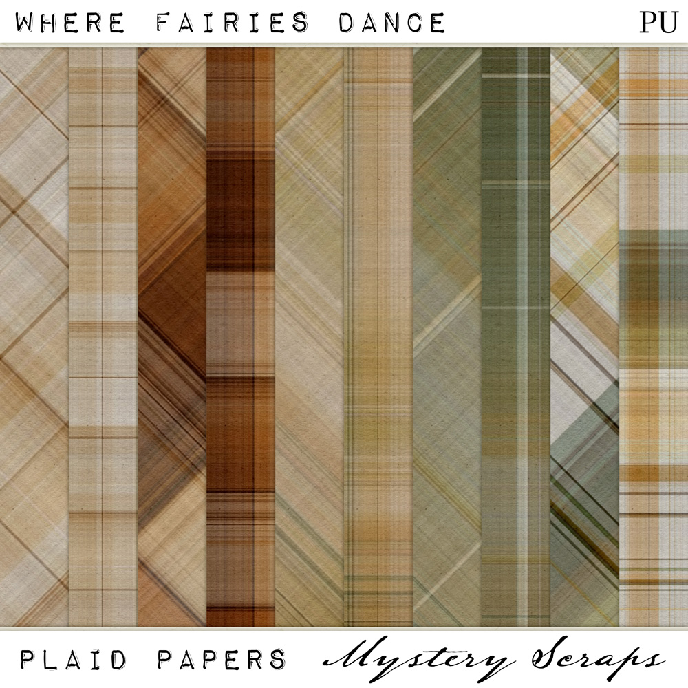 Where Fairies Dance Plaid Papers by Mystery Scraps 