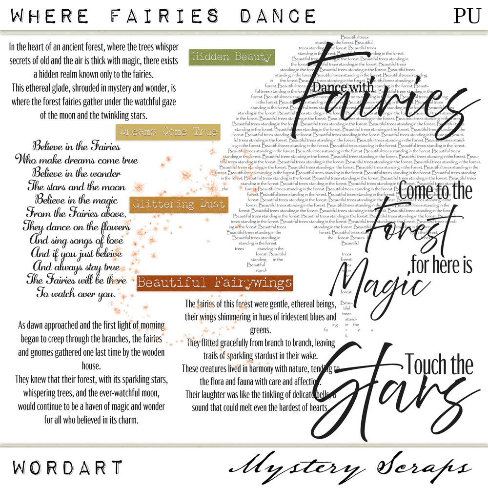 Where Fairies Dance Wordart by Mystery Scraps  