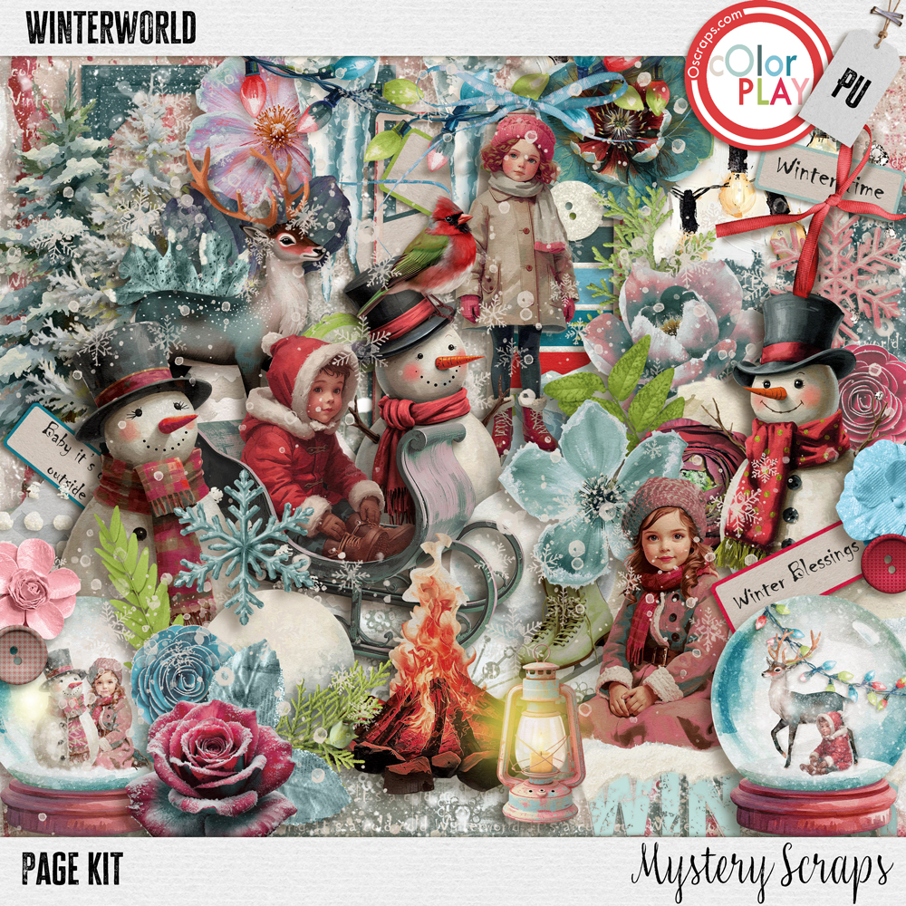 Winterworld Page Kit by Mystery Scraps