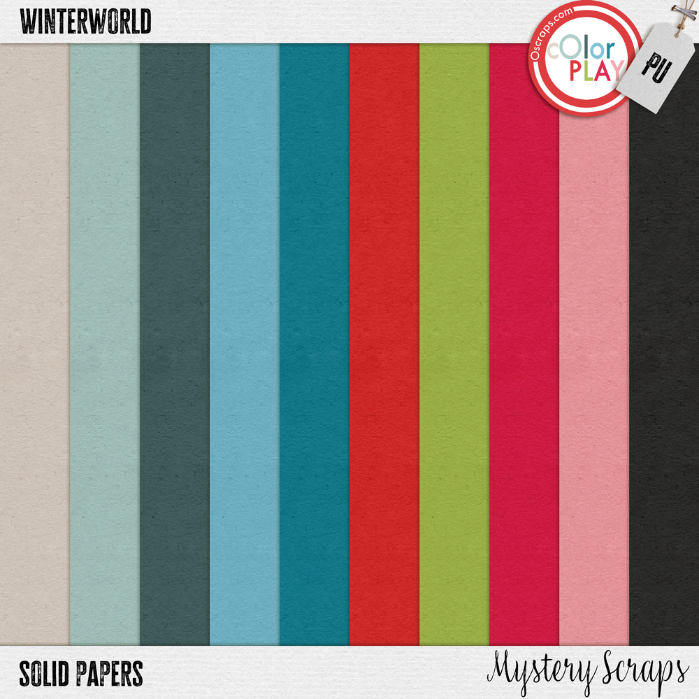 Winterworld Solid Papers by Mystery Scraps