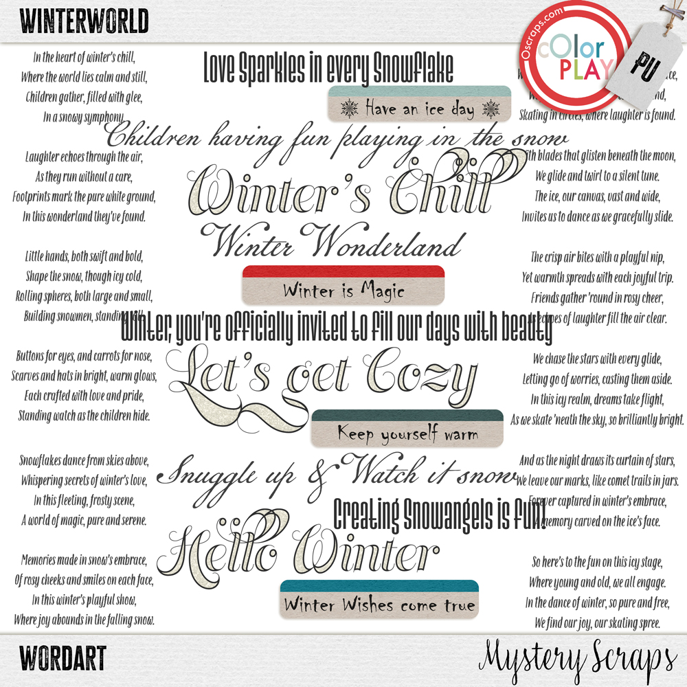 Winterworld Wordart by Mystery Scraps