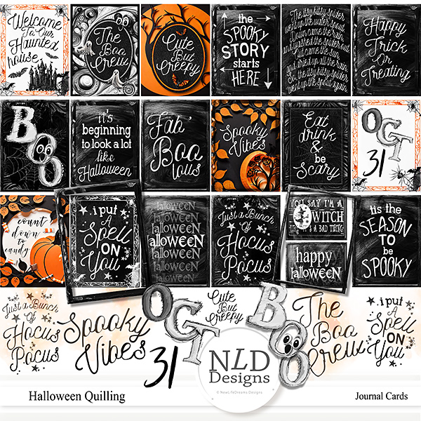 Halloween Quilling Journal Cards