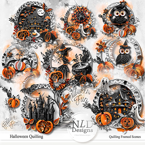 Halloween Quilling Framed Scenes