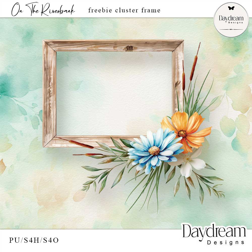 On The Riverbank Freebie Cluster Frame by Daydream Designs