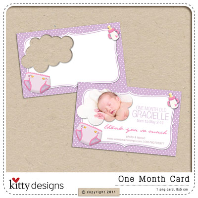 One Month Card Freebie