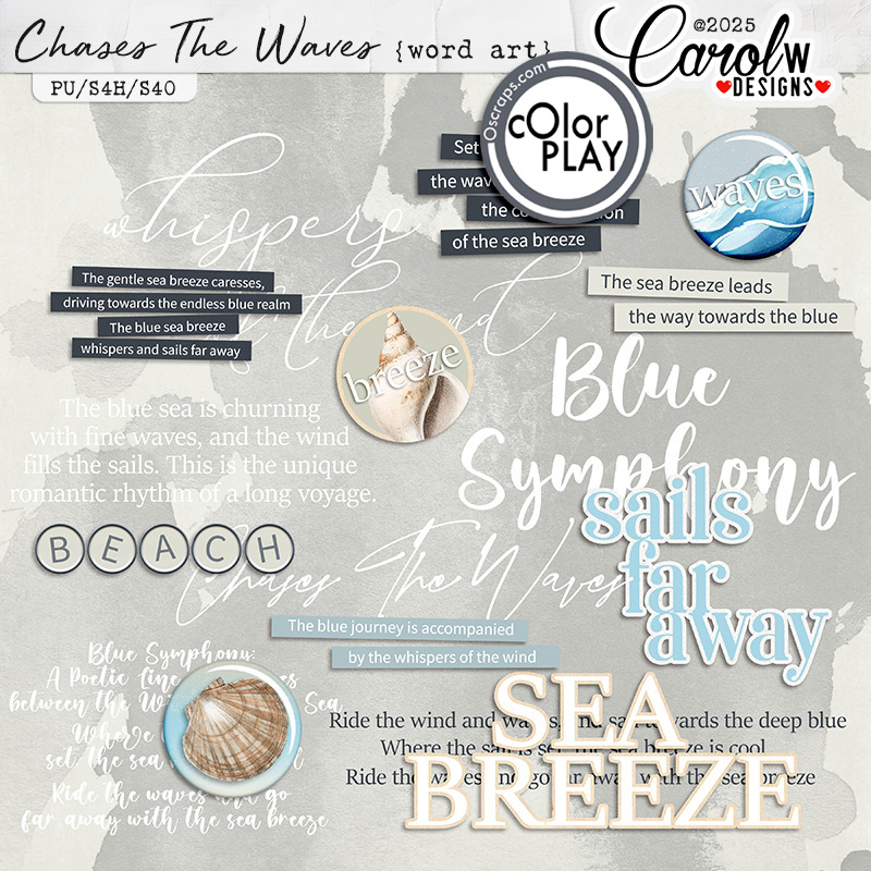 Chases The Waves-Word art