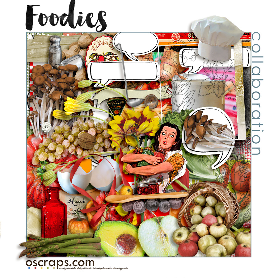 Foodies collab kit by Oscraps' designers