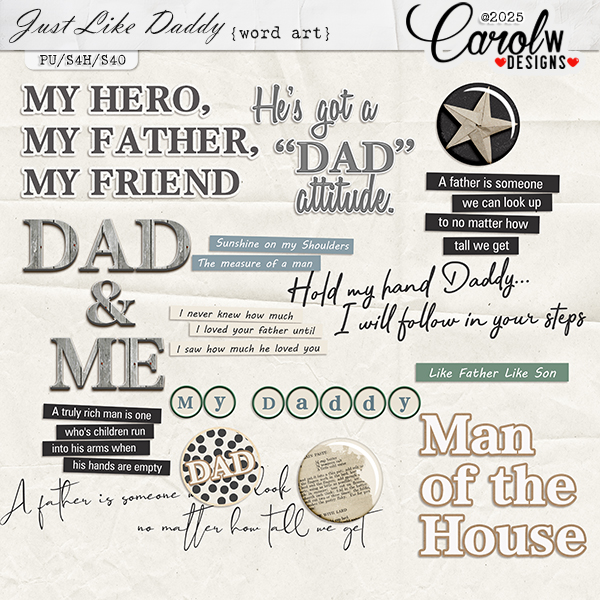 Just Like Daddy-Word art