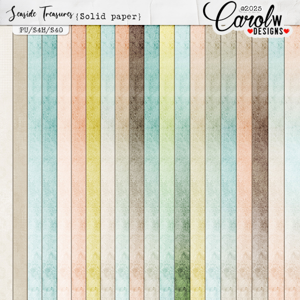 Seaside Treasures-Solid papers