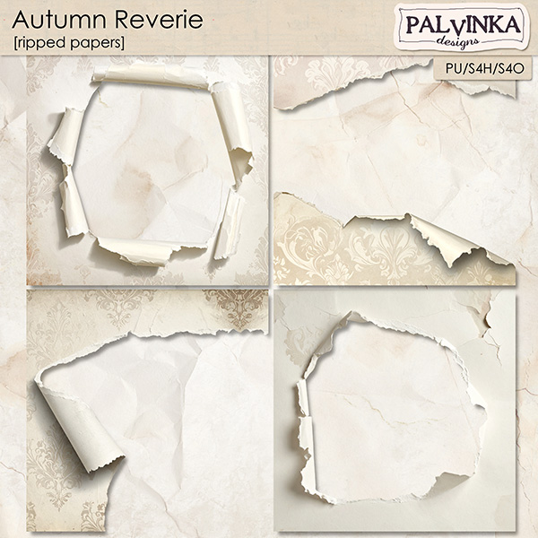 Autumn Reverie Ripped Papers