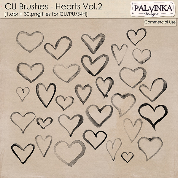 CU Brushes - Hearts 2 