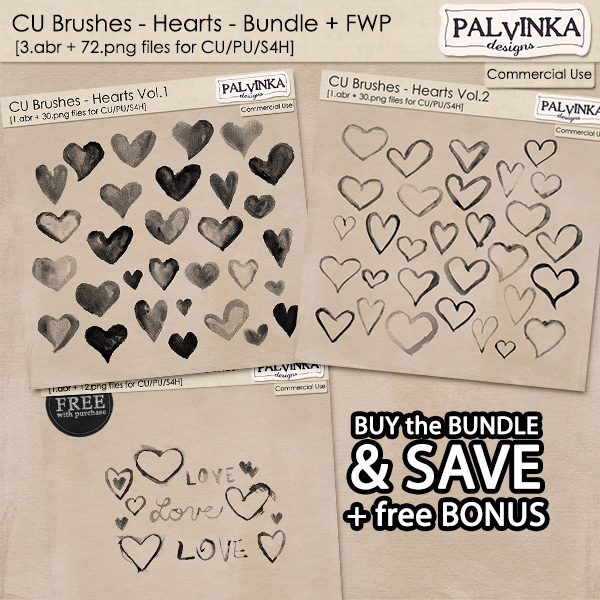 CU Brushes Hearts BUNDLE