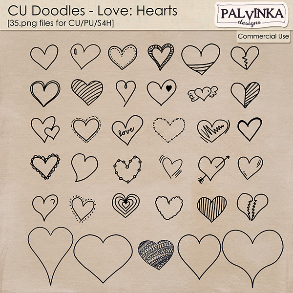 CU Doodles - Love Hearts