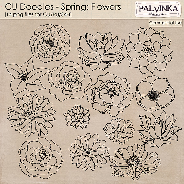 CU Doodles - Spring Flowers
