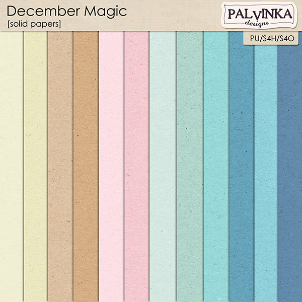December Magic Solid Papers